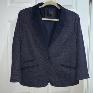 The Limited polka dot cropped jacket contrast trim Sz XL lined